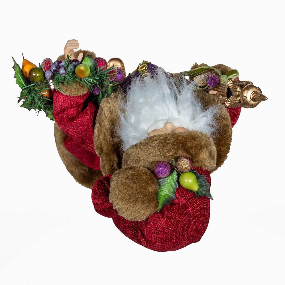 Kurt Adler 20-Inch Sugar Fruit Santa With Fruit Wreath