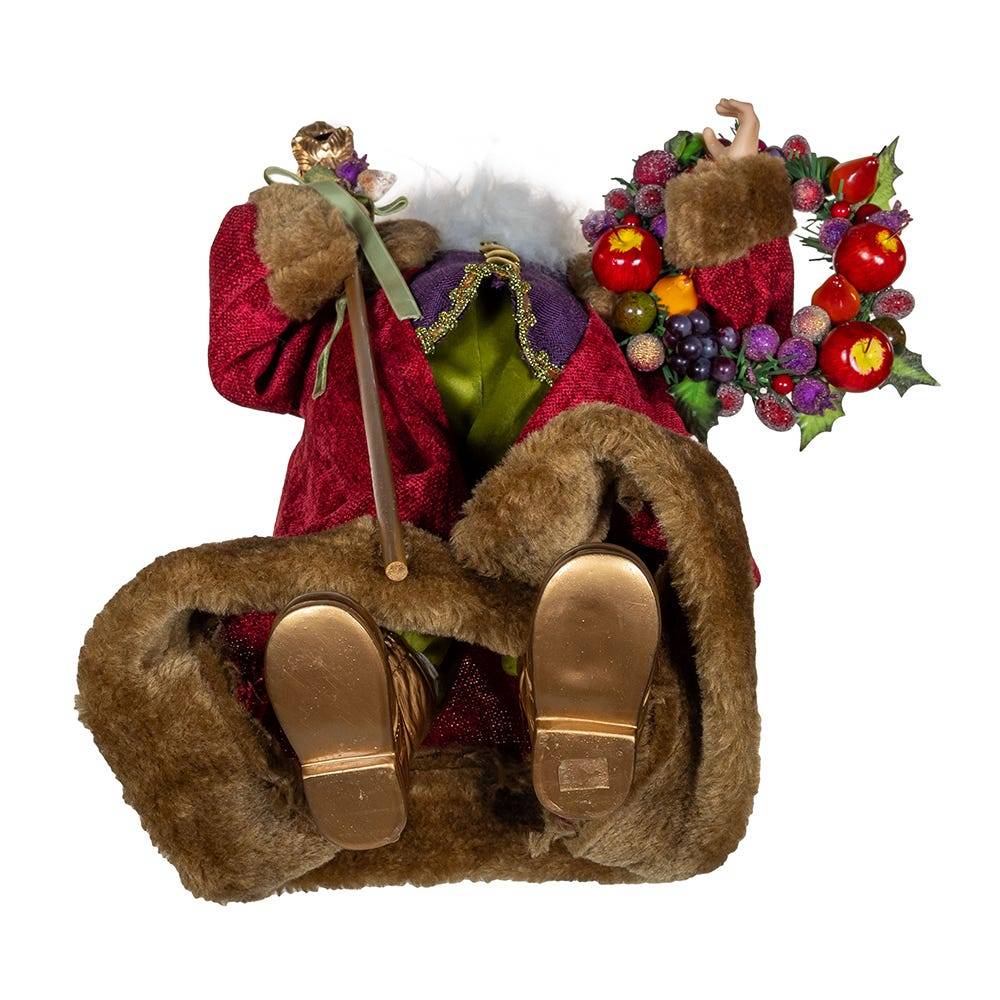 Kurt Adler 20-Inch Sugar Fruit Santa With Fruit Wreath