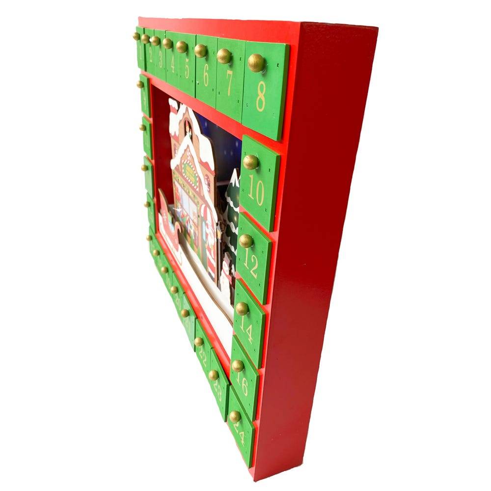 Kurt Adler 14.3-Inch Battery-Operated Santa Toy Shop Advent Calendar