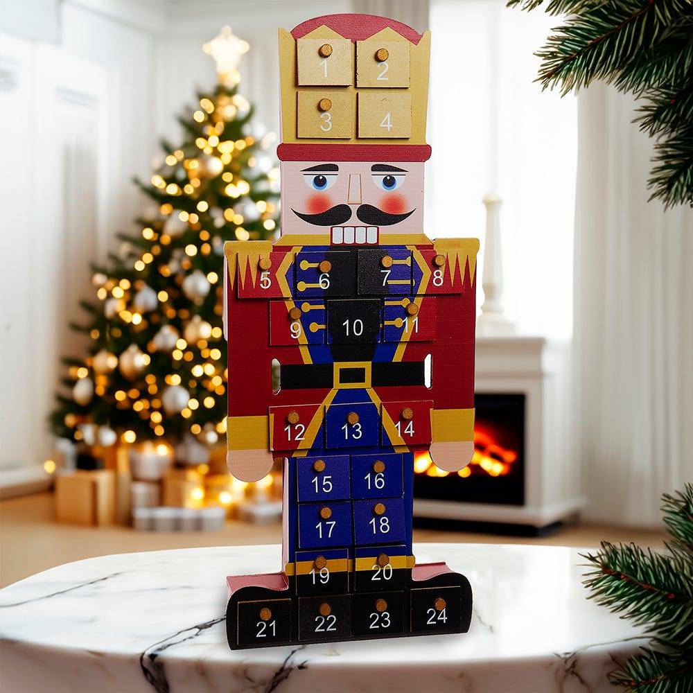 Kurt Adler 17.3-Inch Wooden Nutcracker Advent Calendar