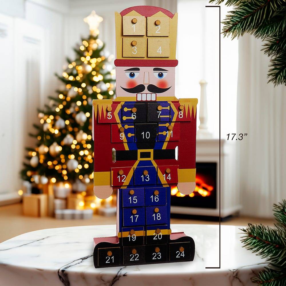 Kurt Adler 17.3-Inch Wooden Nutcracker Advent Calendar