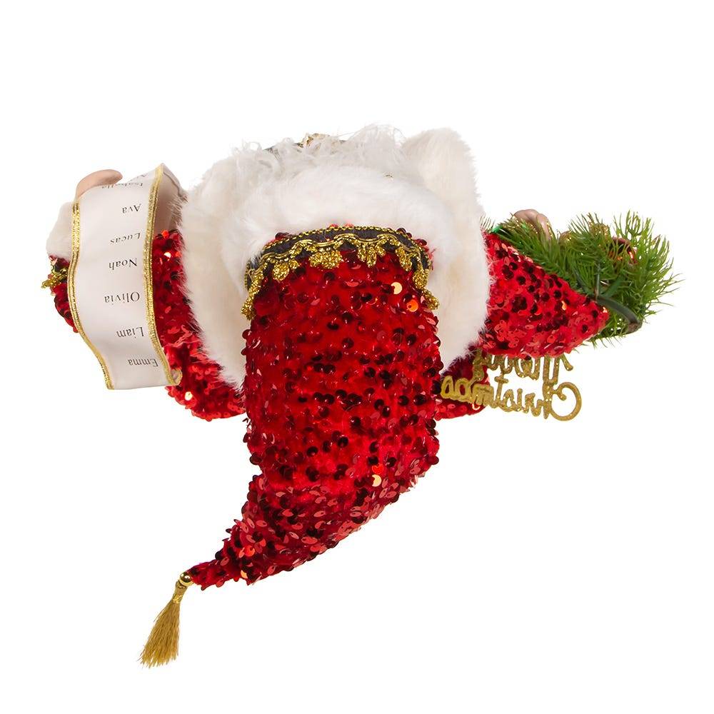 Kurt Adler 18-Inch Fabric And Resin Decorative Santa With Wreath Table Piece