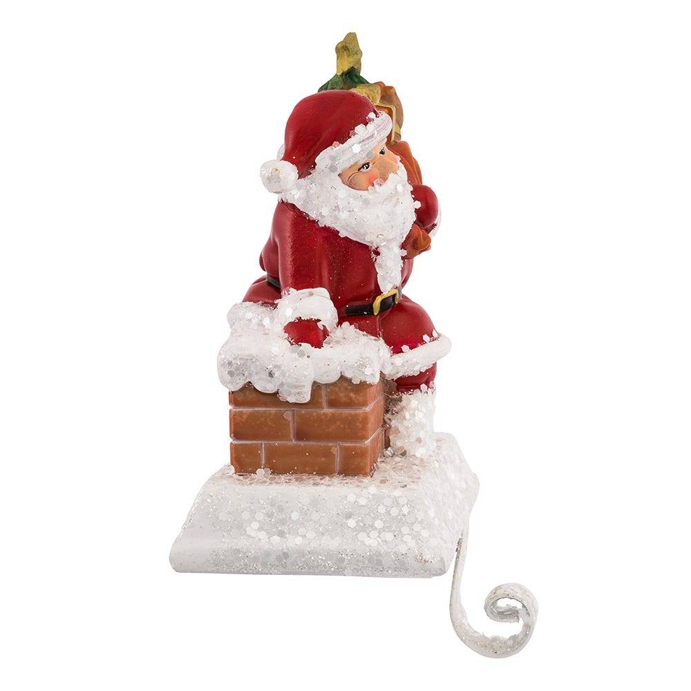 Kurt Adler 6.5-Inch Resin Santa with Gift Box Stocking Holder