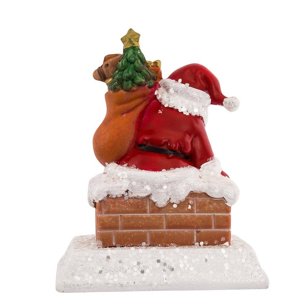 Kurt Adler 6.5-Inch Resin Santa with Gift Box Stocking Holder