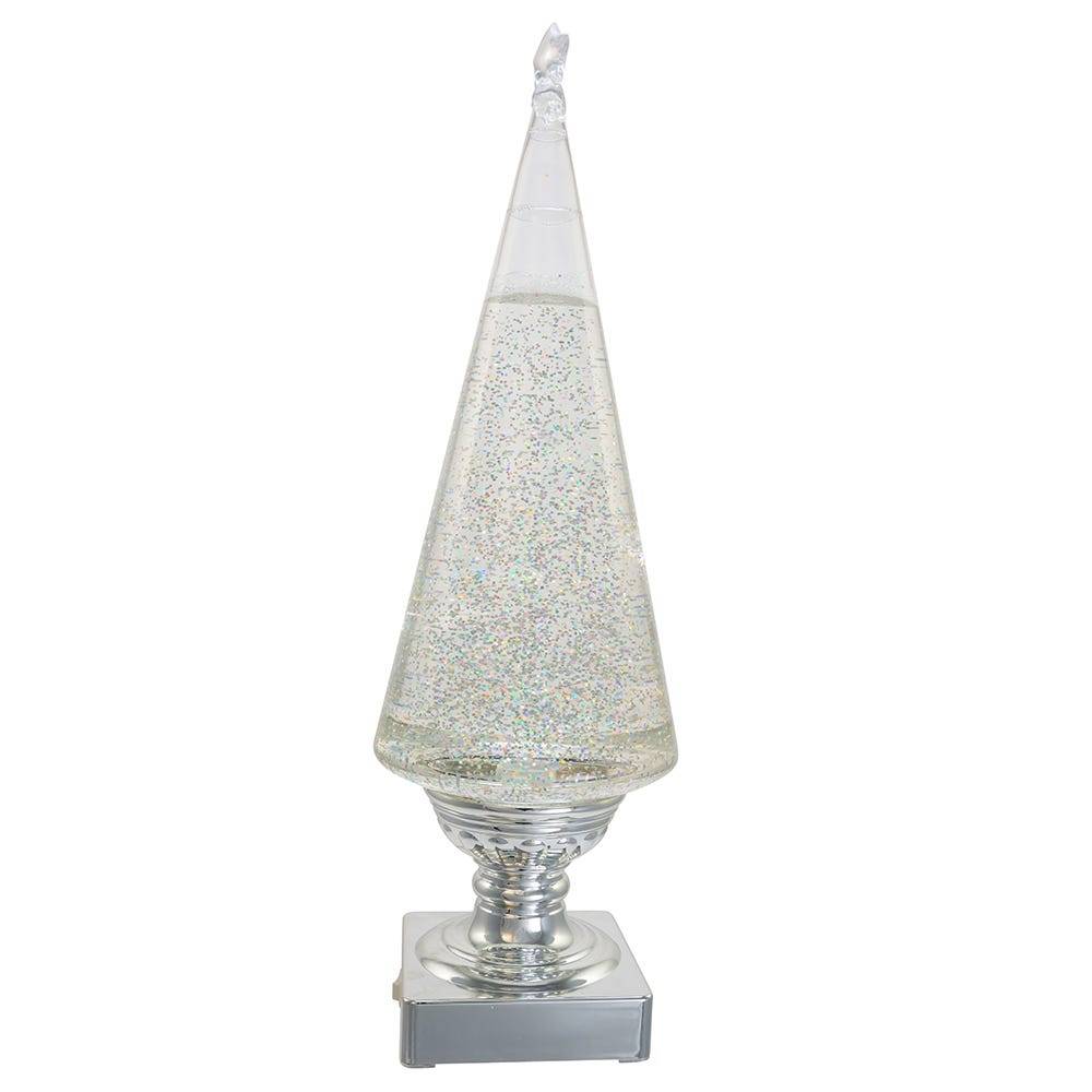 Kurt Adler 14-Inch Battery-Operated Clear and Silver Lava Light Tree