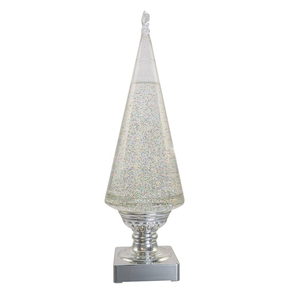 Kurt Adler 14-Inch Battery-Operated Clear and Silver Lava Light Tree