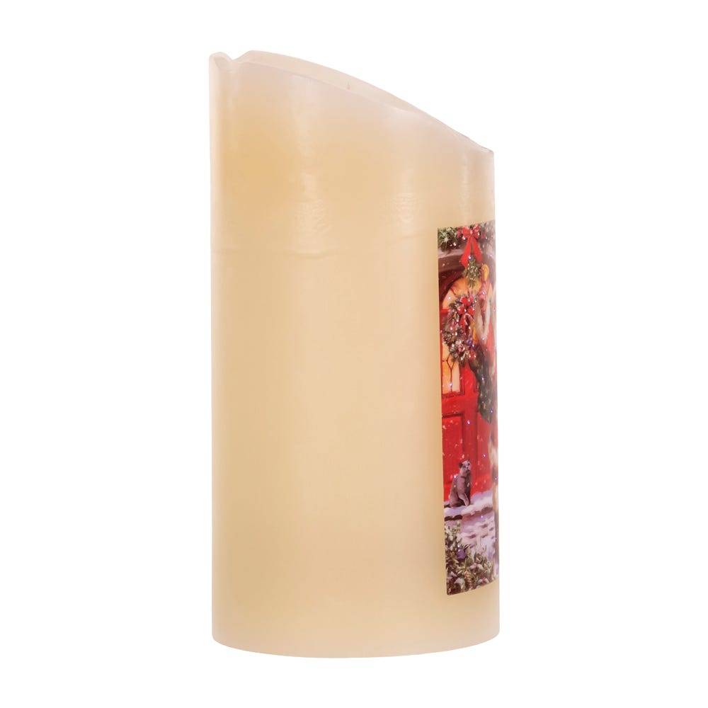 Kurt Adler 7-Inch Battery-Operated Fiberoptic LED Santa Wax Candle