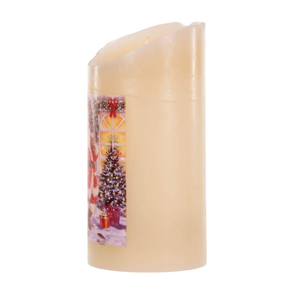 Kurt Adler 7-Inch Battery-Operated Fiberoptic LED Santa Wax Candle