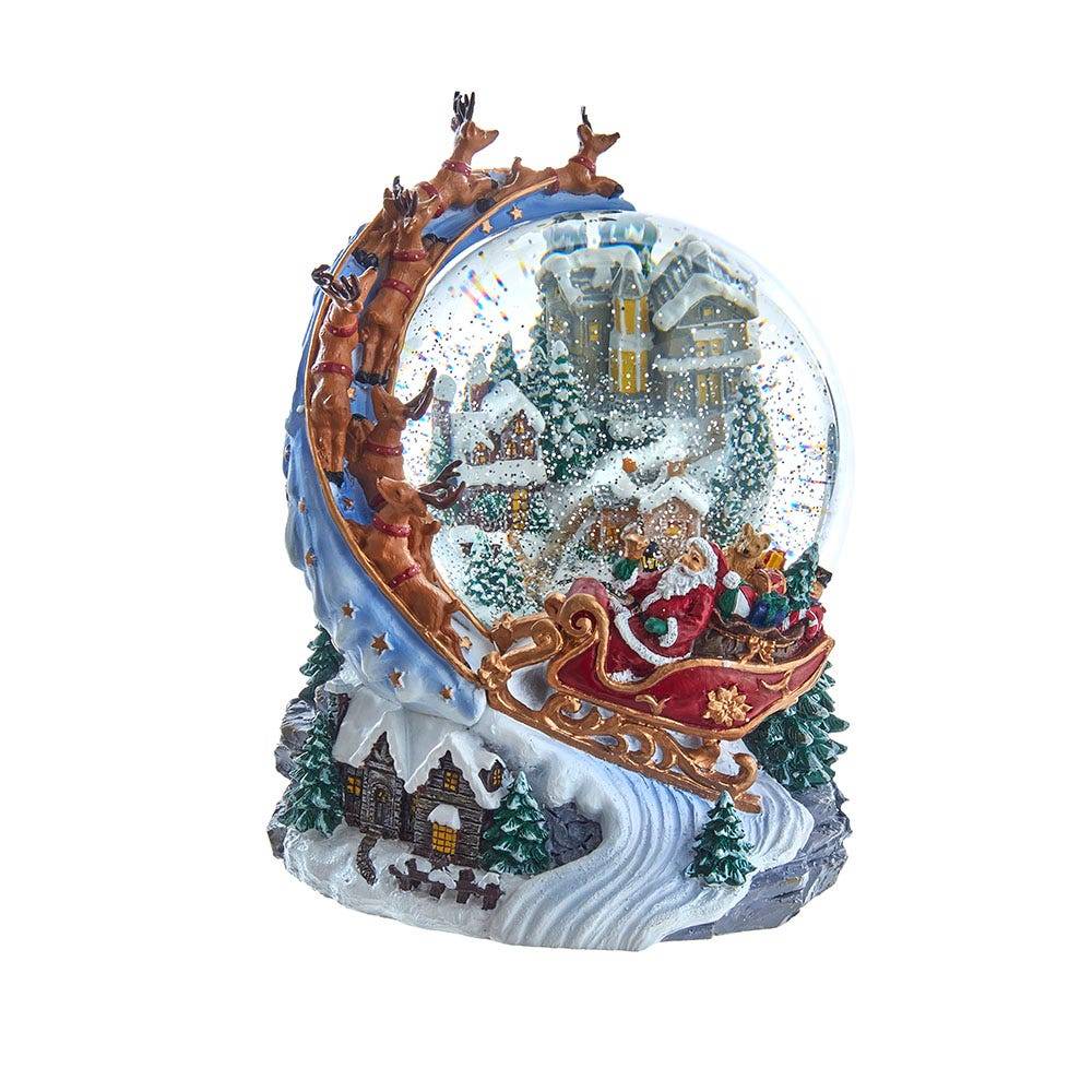 Kurt Adler 120MM Battery-Operated Musical Santa and Sled Waterglobe