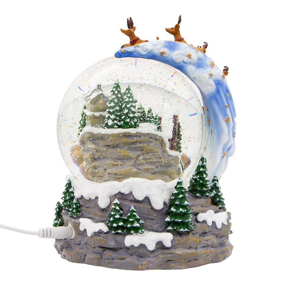 Kurt Adler 120MM Battery-Operated Musical Santa and Sled Waterglobe