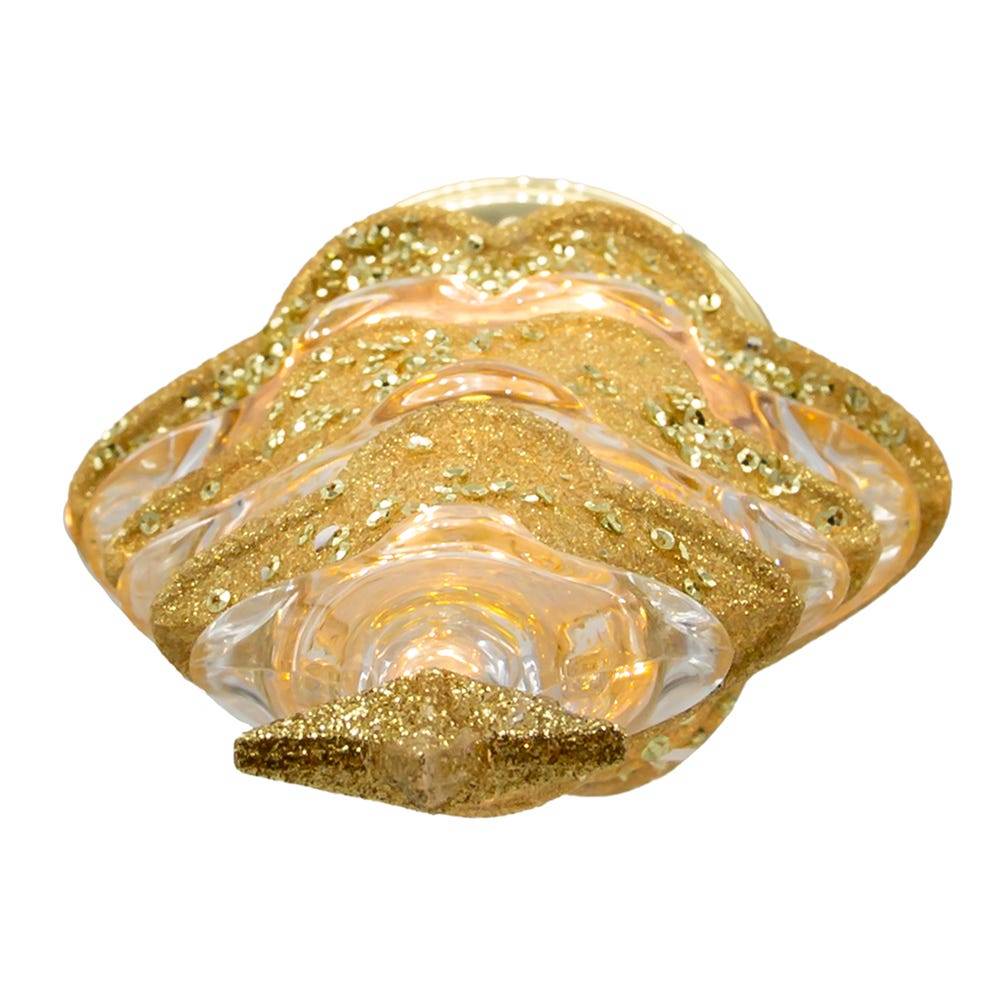 Kurt Adler 13.75-Inch Battery Operated LED Glitter Clear and Gold Swirl Water Globe