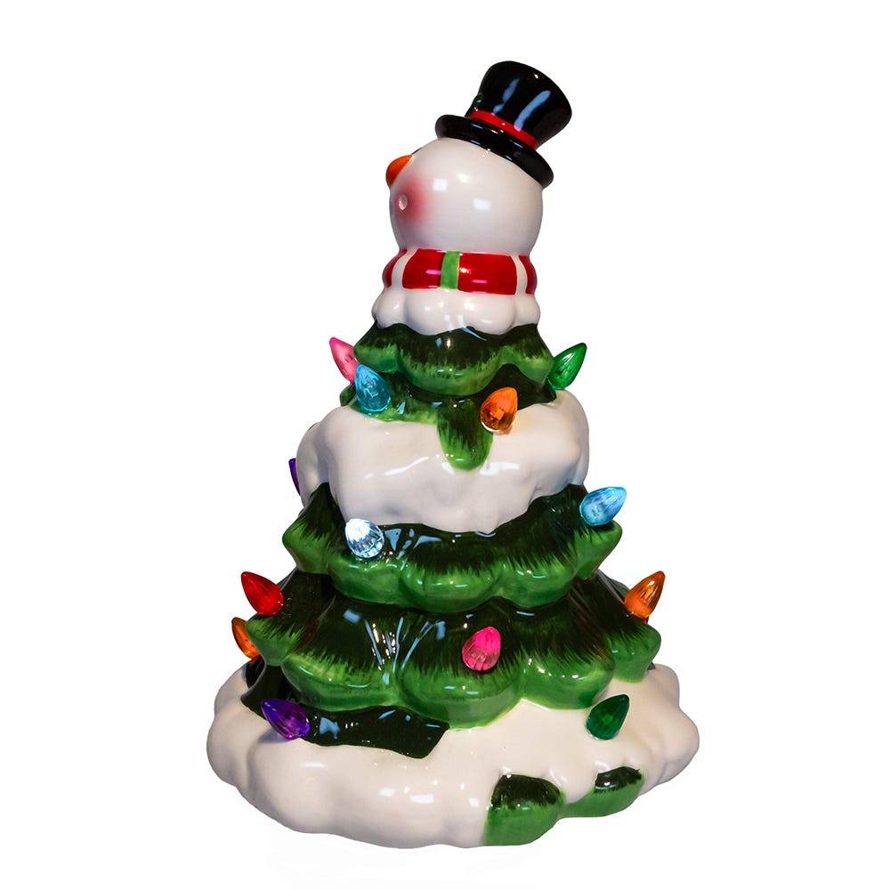 Kurt Adler 9-Inch Battery Operated Ceramic Light-Up Snowman Tree