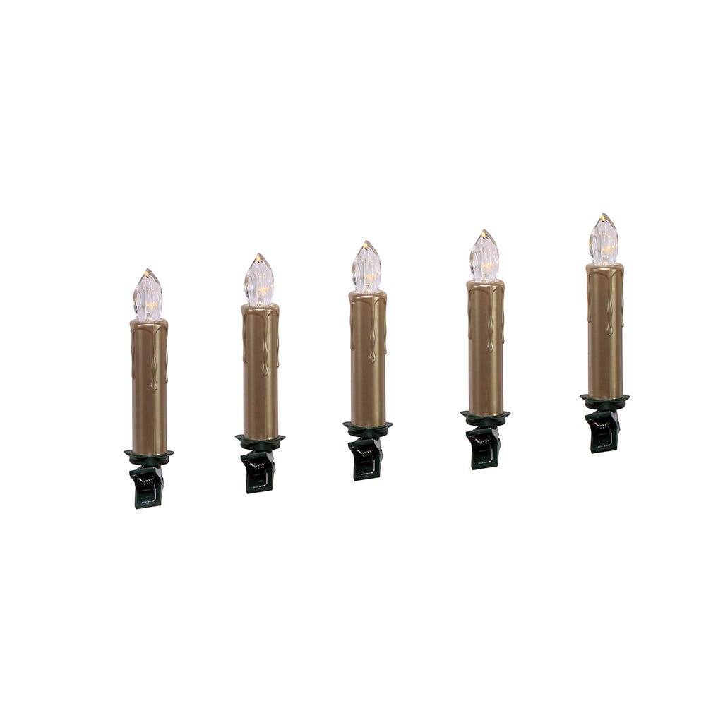 Kurt Adler Battery-Operated Taper LED Candle with Clips, 5 pieces