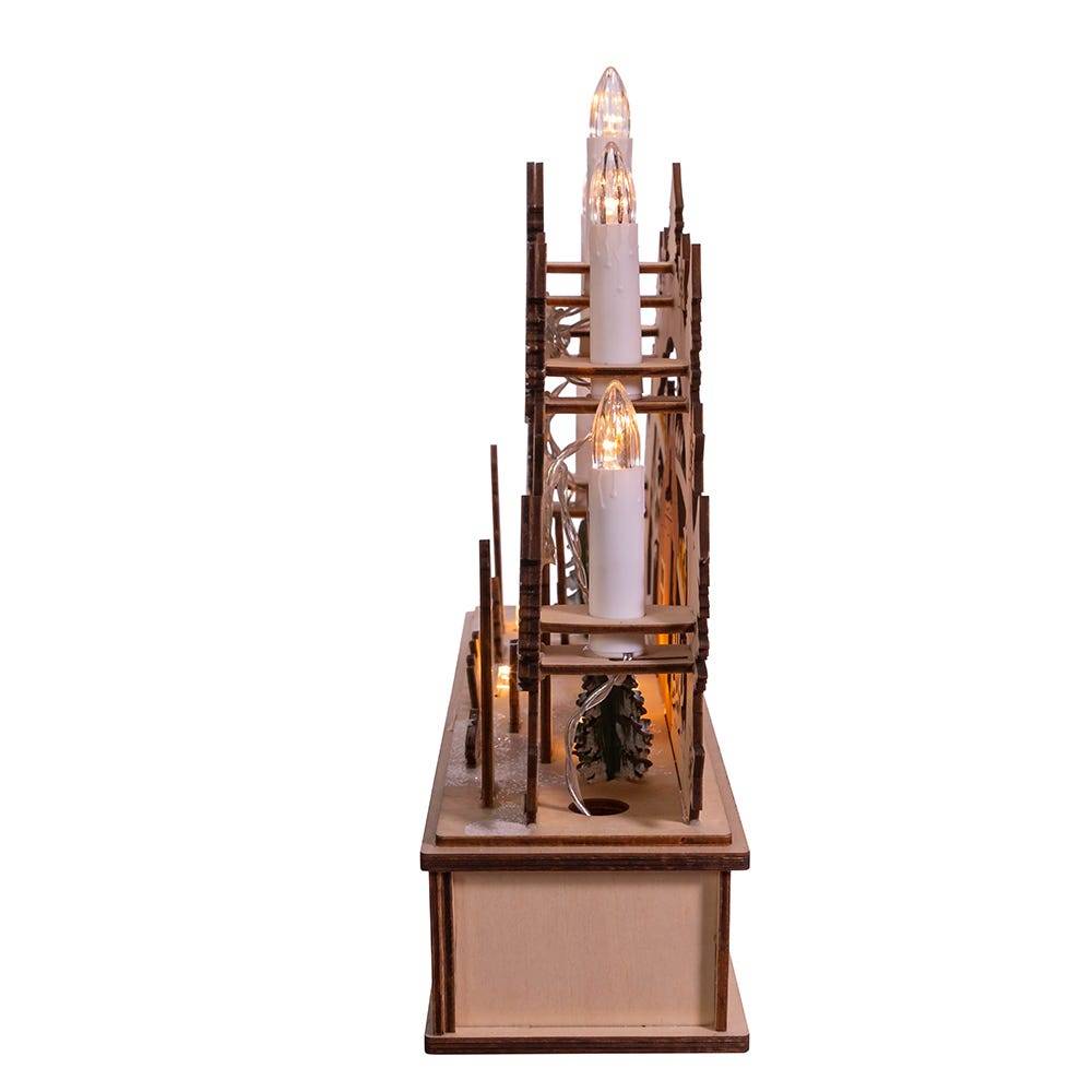 Kurt Adler 11-Inch Battery-Operated Light-Up Wooden Nativity Scene with Candles