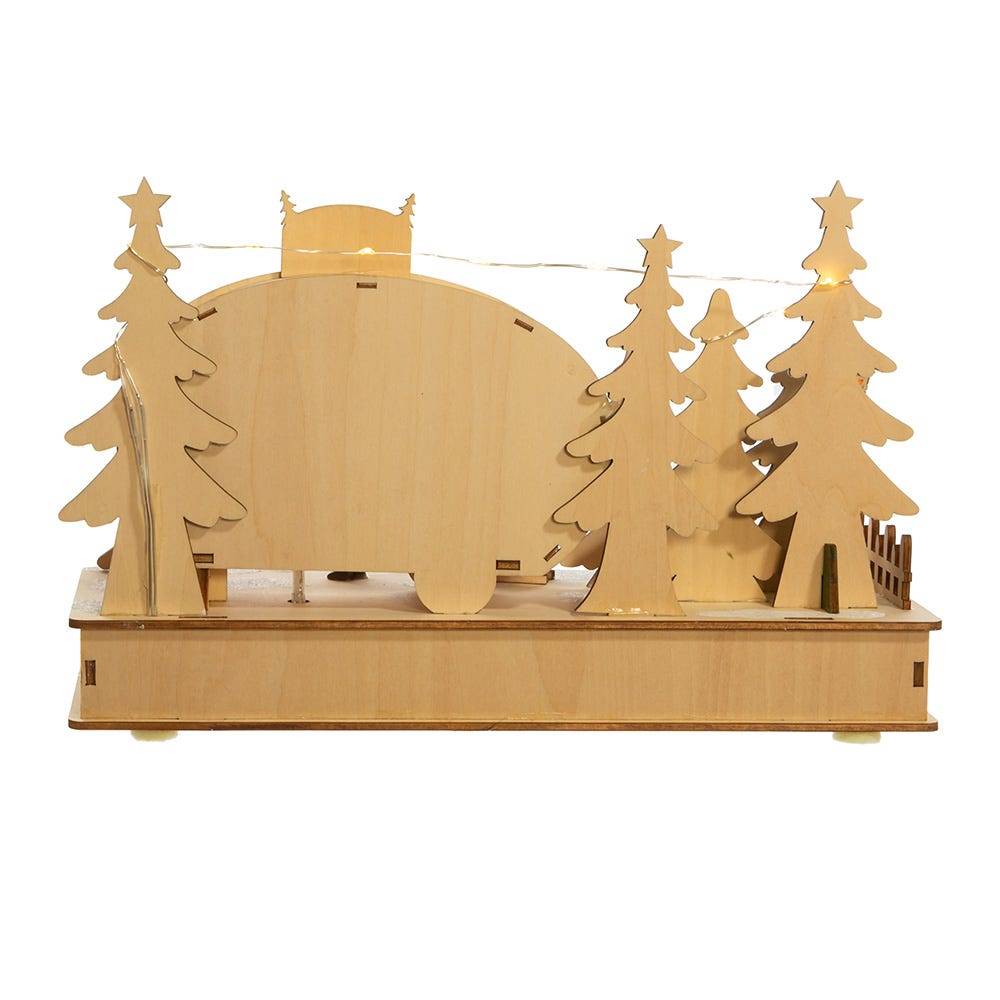 Kurt Adler 7-Inch Battery-Operated Wooden Light Up Camping Scene