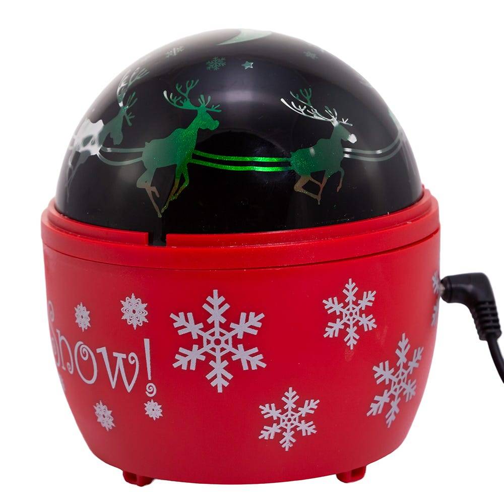 Kurt Adler 5-Inch Battery-Operated USB Night Light Projector with Red Base