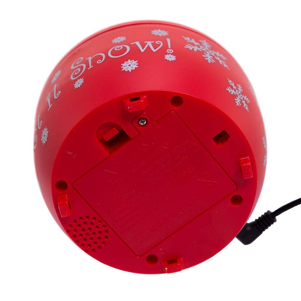 Kurt Adler 5-Inch Battery-Operated USB Night Light Projector with Red Base