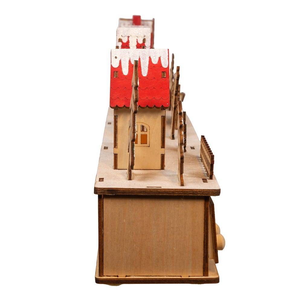 Kurt Adler 6.7-Inch Light-Up Christmas Village With Advent Calender