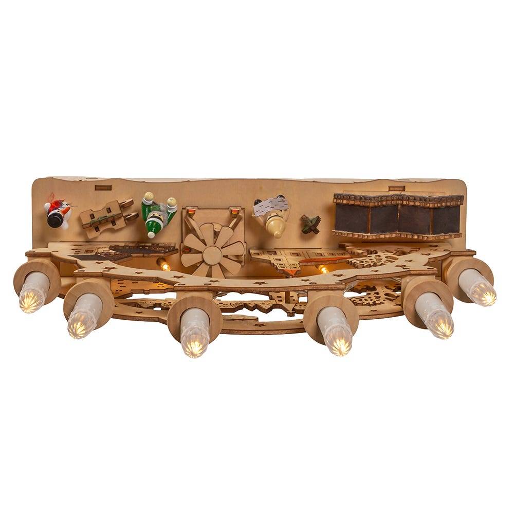 Kurt Adler 10.25-Inch Wooden LED Light-Up Musical/Motion Christmas Village