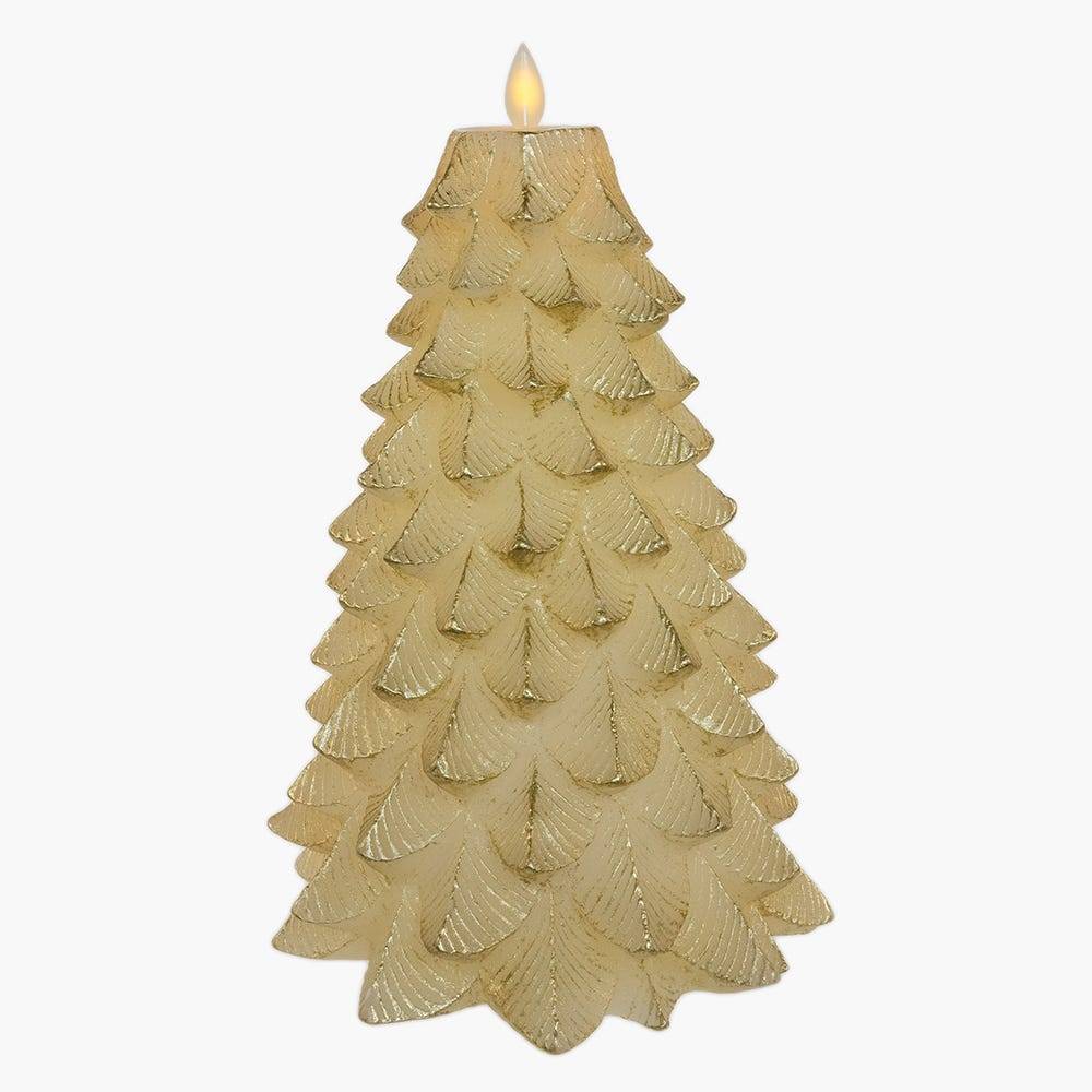 Kurt Adler 9-Inch Battery Operated Gold Christmas Tree Candle with LED Flicker Flame