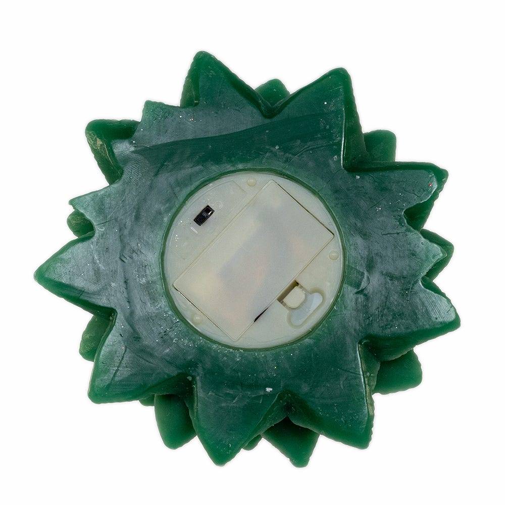 Kurt Adler 9-Inch Battery Operated Green Christmas Tree Candle with LED Flicker Flame