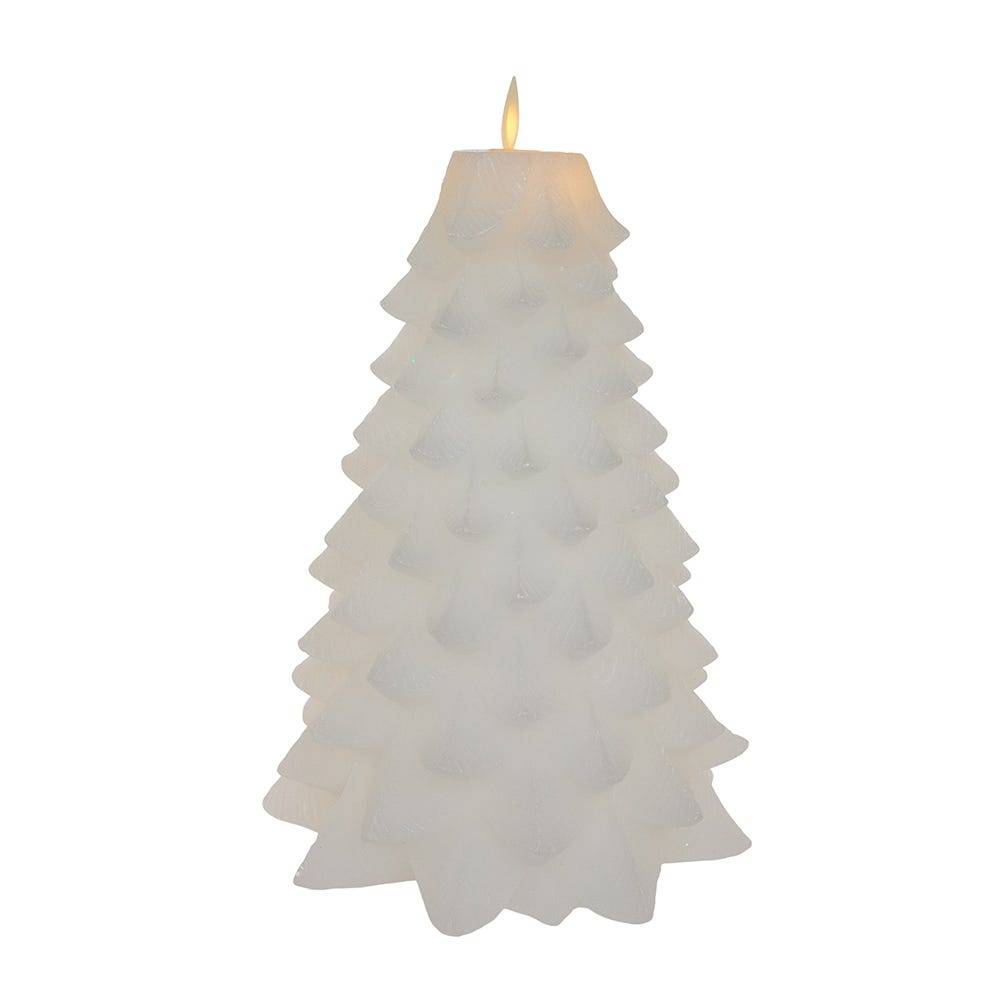 Kurt Adler 9-Inch Battery Operated White Christmas Tree Candle with LED Flicker Flame