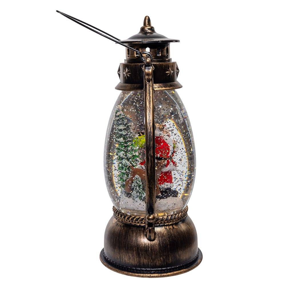 Kurt Adler 10.24-Inch Battery Operated LED Santa Swirling Water Lantern