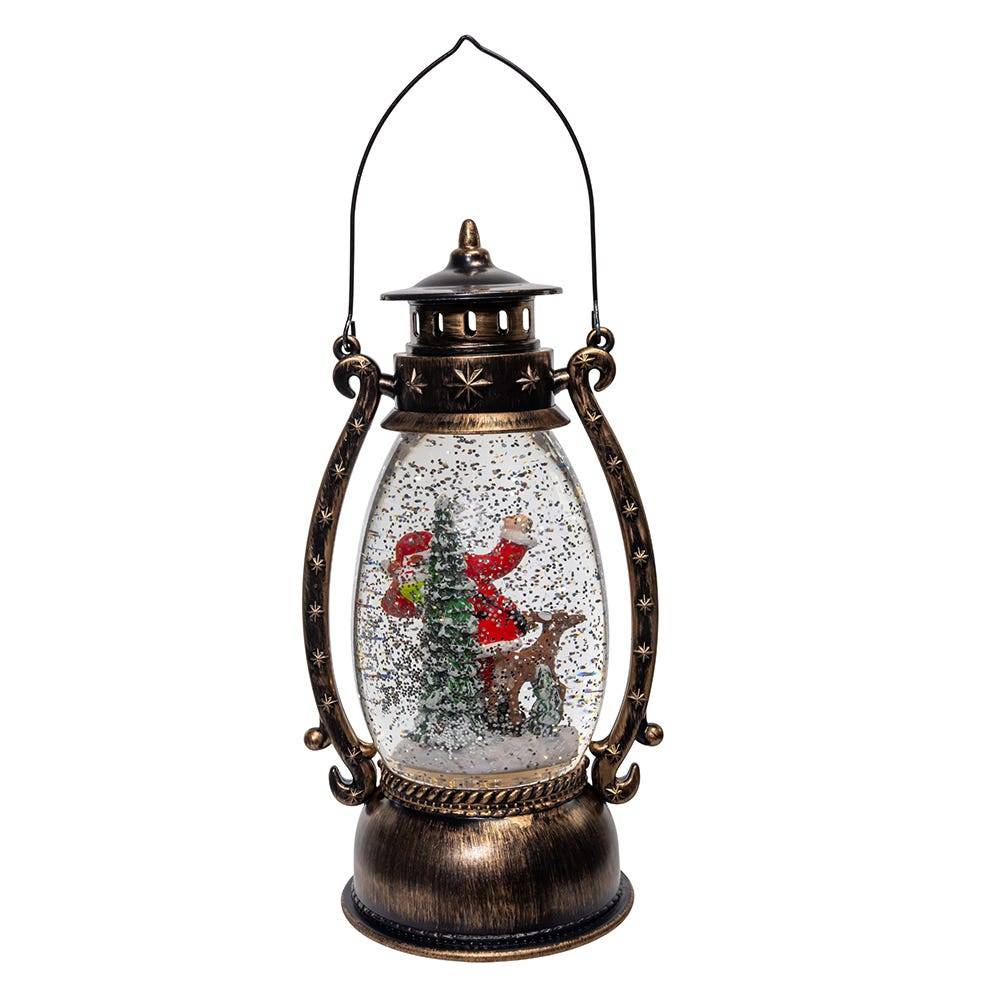 Kurt Adler 10.24-Inch Battery Operated LED Santa Swirling Water Lantern