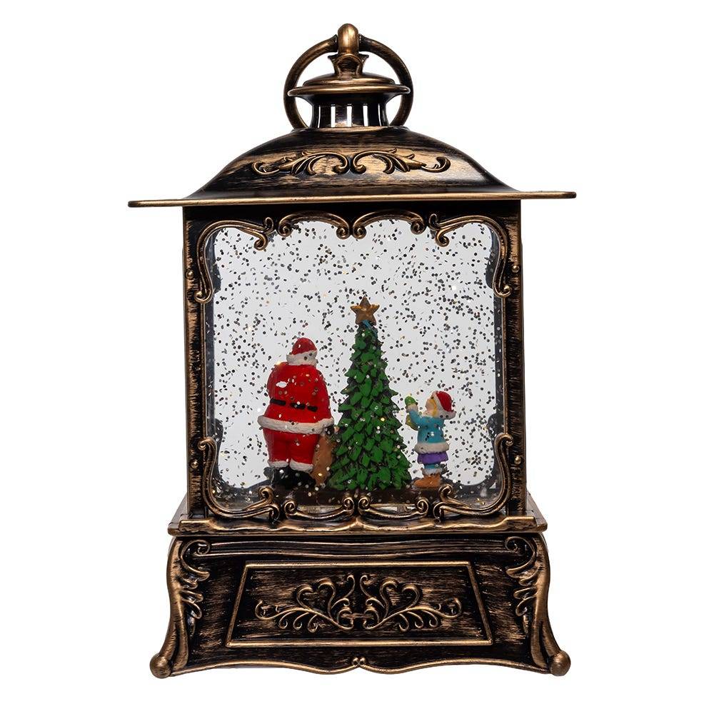 Kurt Adler 8.86-Inch Battery Operated LED Santa Swirling Water Lantern