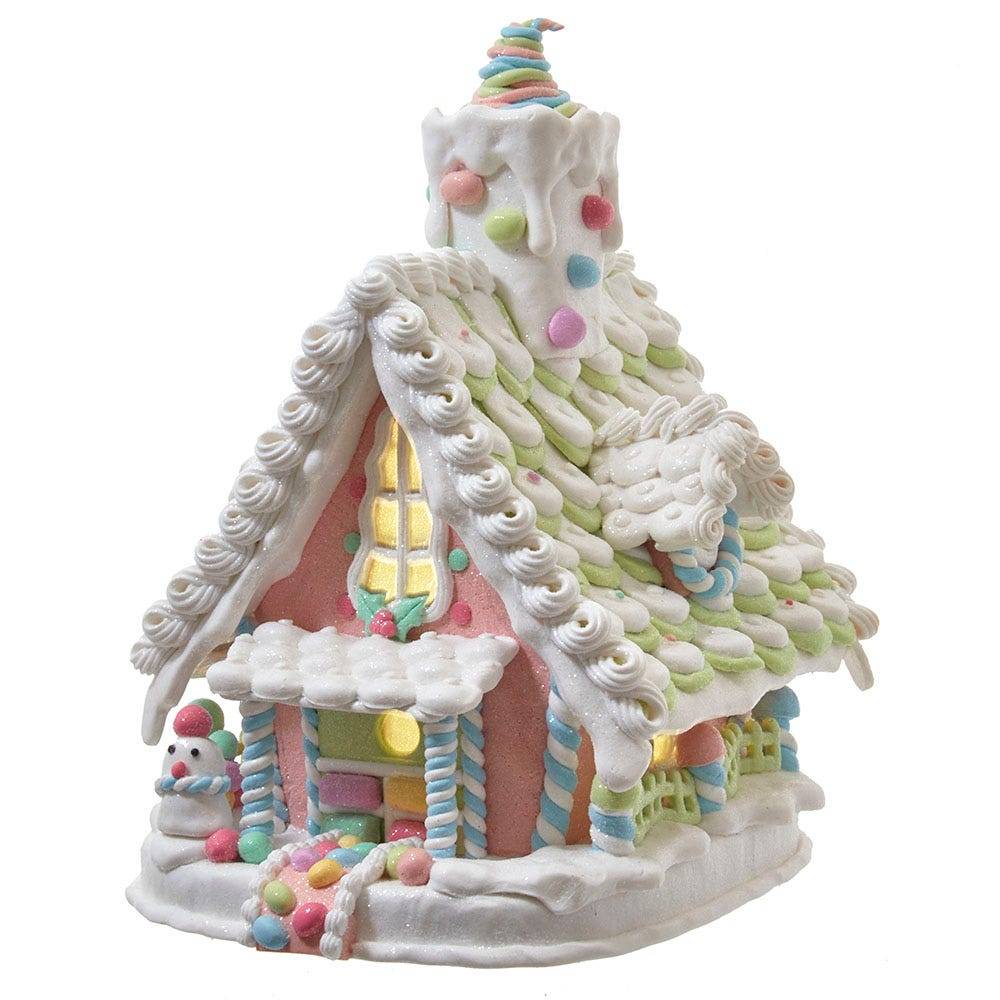 Kurt Adler 12.5-Inch Battery-Operated Light Up Pastel Gingerbread House