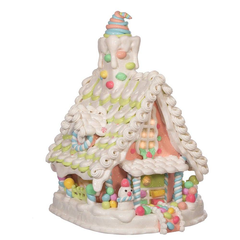 Kurt Adler 12.5-Inch Battery-Operated Light Up Pastel Gingerbread House