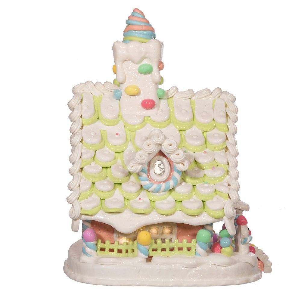 Kurt Adler 12.5-Inch Battery-Operated Light Up Pastel Gingerbread House