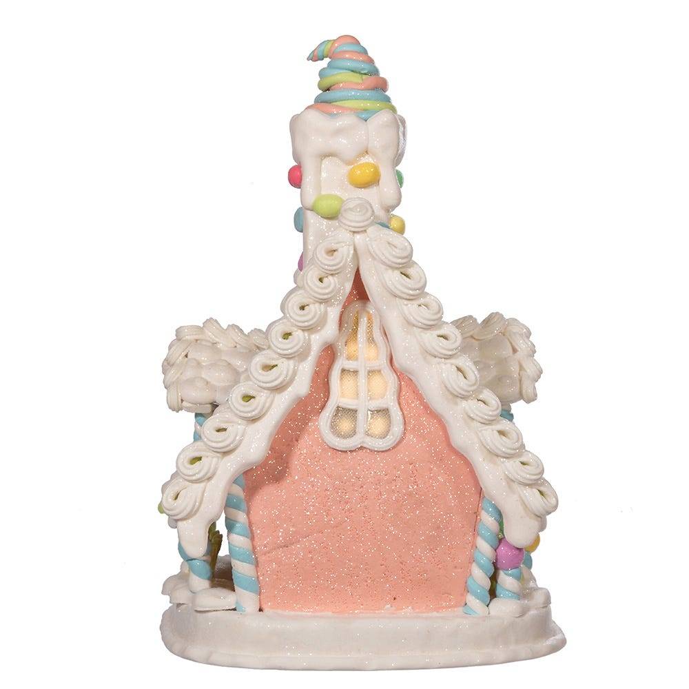 Kurt Adler 12.5-Inch Battery-Operated Light Up Pastel Gingerbread House