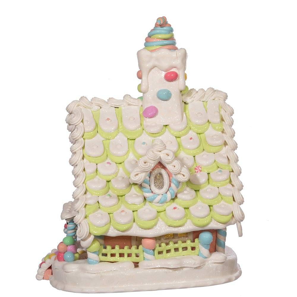 Kurt Adler 12.5-Inch Battery-Operated Light Up Pastel Gingerbread House