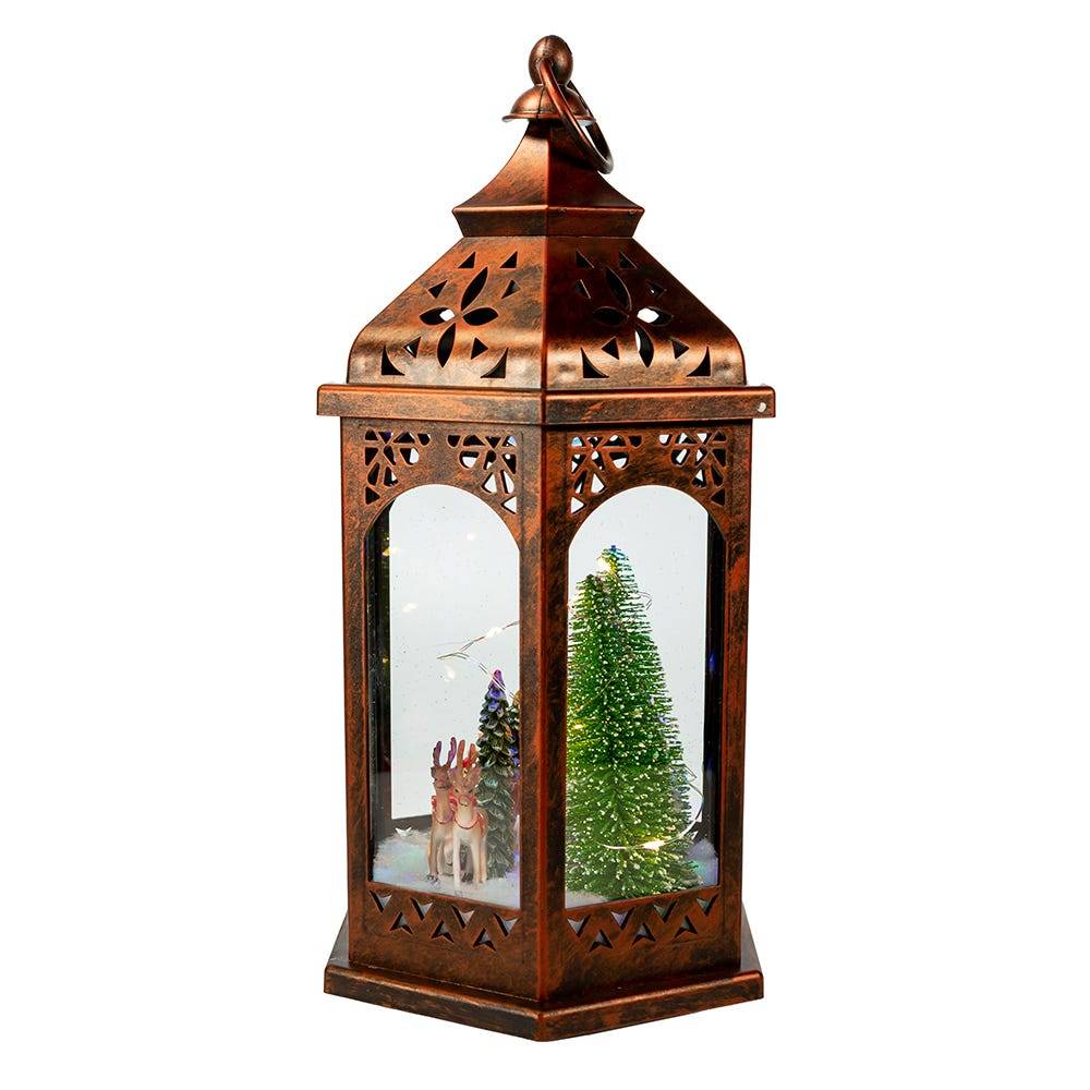 Kurt Adler 13-Inch Battery-Operated Lighted Lantern with Santa