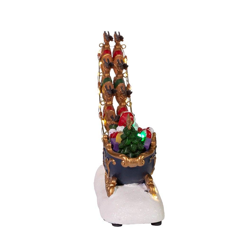 Kurt Adler 7-Inch Battery-Operated LED Santa with Sleigh Table Piece