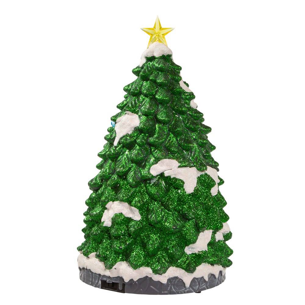 Kurt Adler 15.7-Inch Battery Operated Lighted Musical Christmas Tree With Moving Train