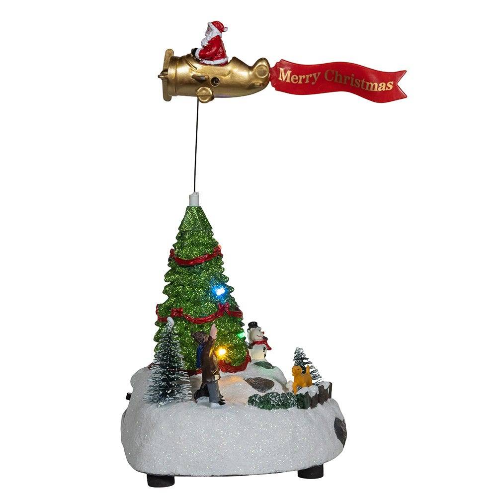 Kurt Adler 9.6-Inch Battery Operated Multicolored LED Lighted Santa Christmas Scene Table Piece