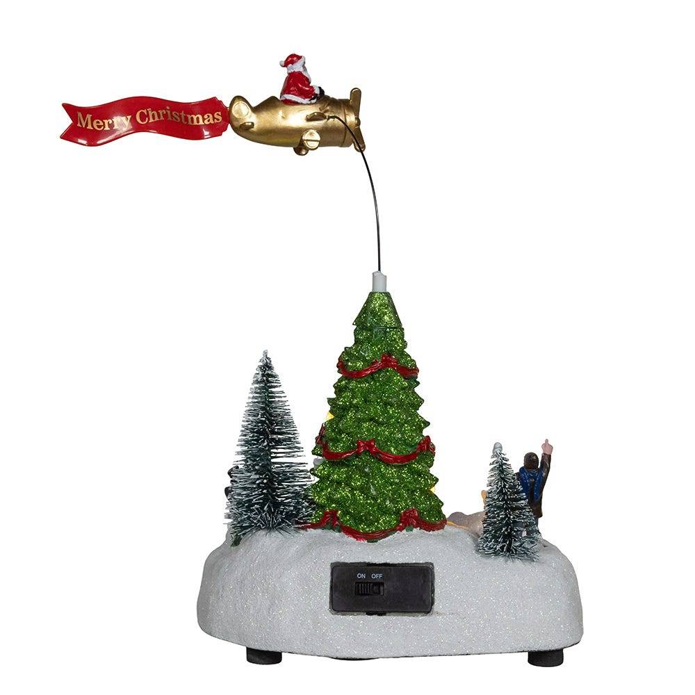 Kurt Adler 9.6-Inch Battery Operated Multicolored LED Lighted Santa Christmas Scene Table Piece