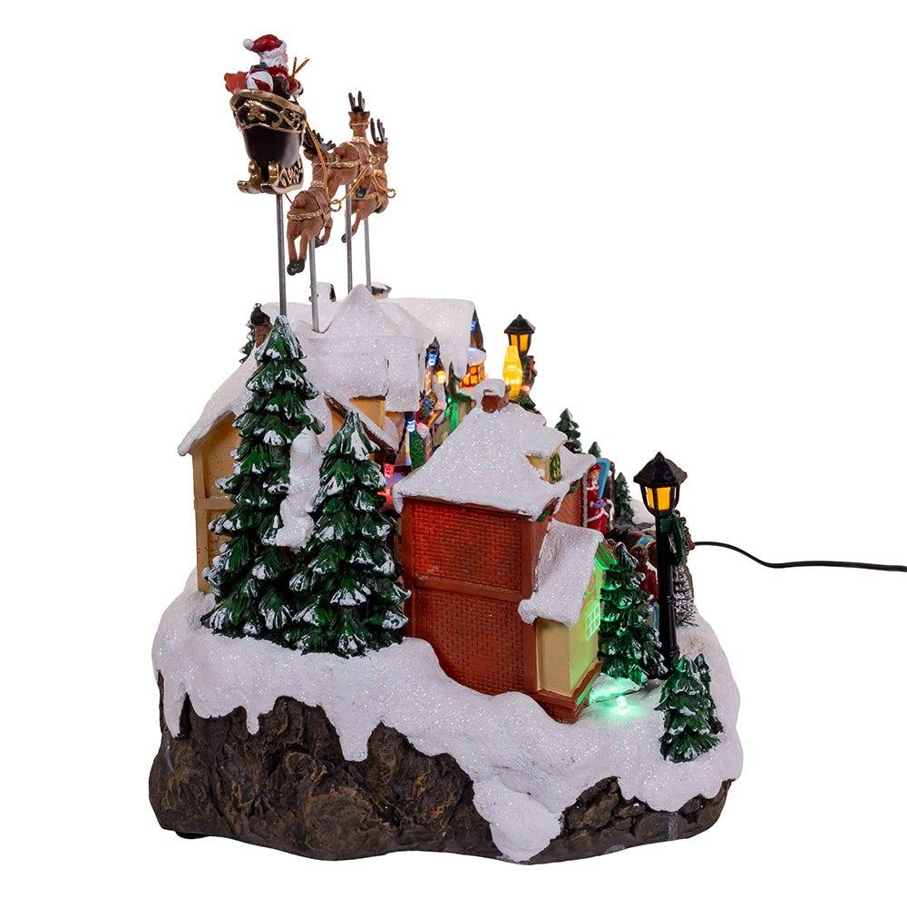 Kurt Adler 7.3-Inch Multicolored LED Lighted Musical Santa and Sleigh Table Piece