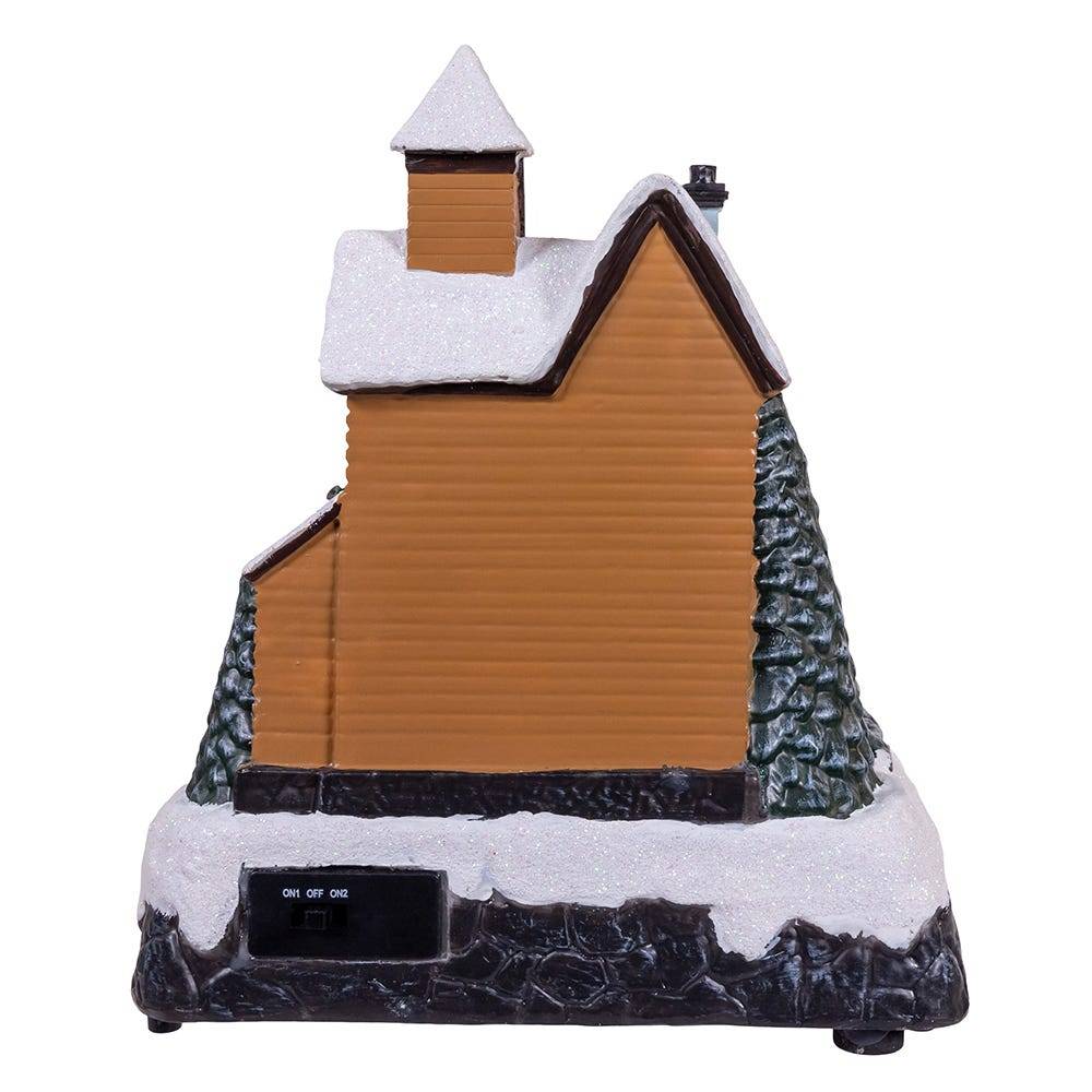 Kurt Adler 8.5-Inch Battery Operated Lighted Musical Santa Village Scene