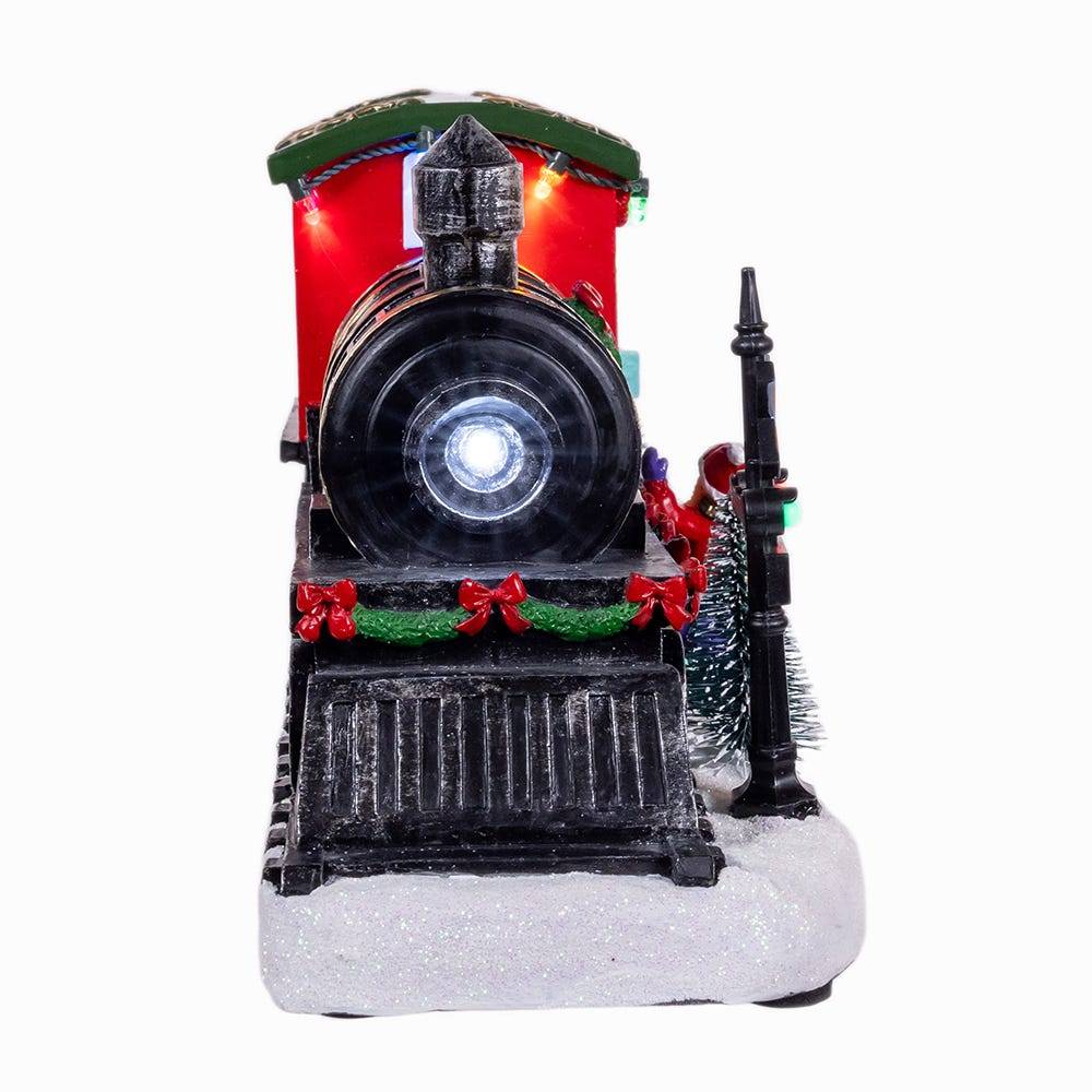 Kurt Adler 5.3-Inch Battery Operated Lighted Musical Santa Train Table Piece