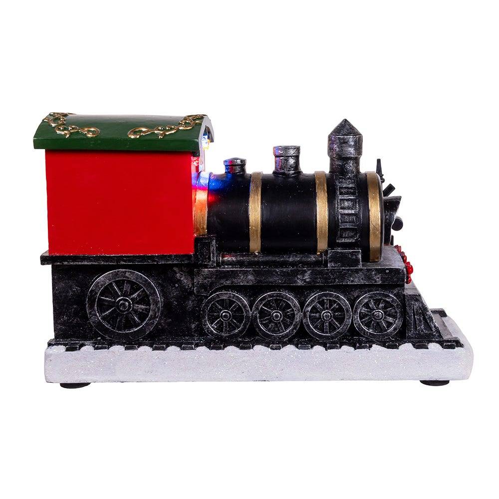 Kurt Adler 5.3-Inch Battery Operated Lighted Musical Santa Train Table Piece