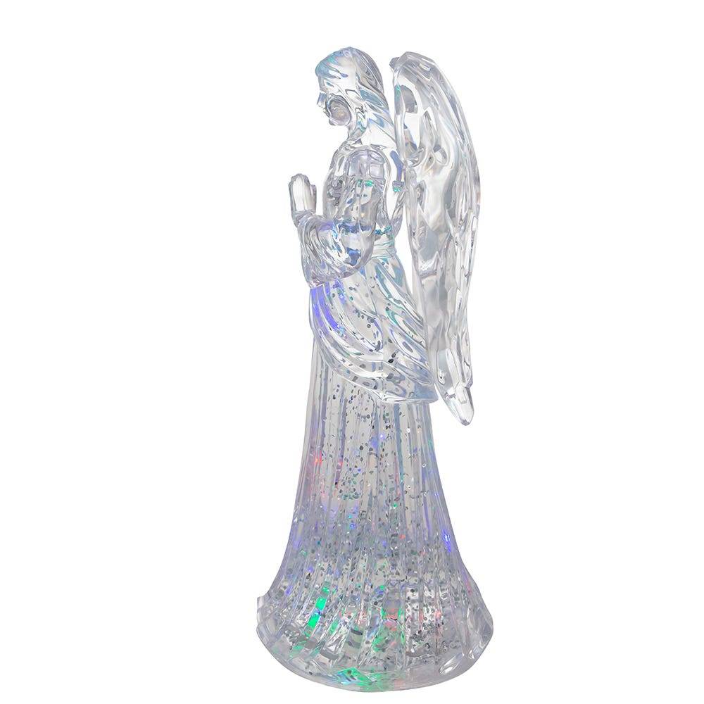 Kurt Adler 10.5-Inch Battery-Operated LED Light-Up Angel with Water Table Piece