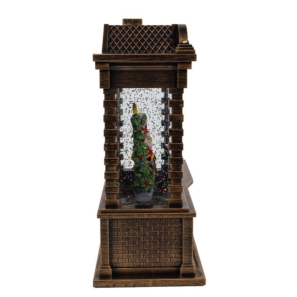 Kurt Adler 5.84-Inch Battery Operated Lighted Santa Fireplace Water Lantern House