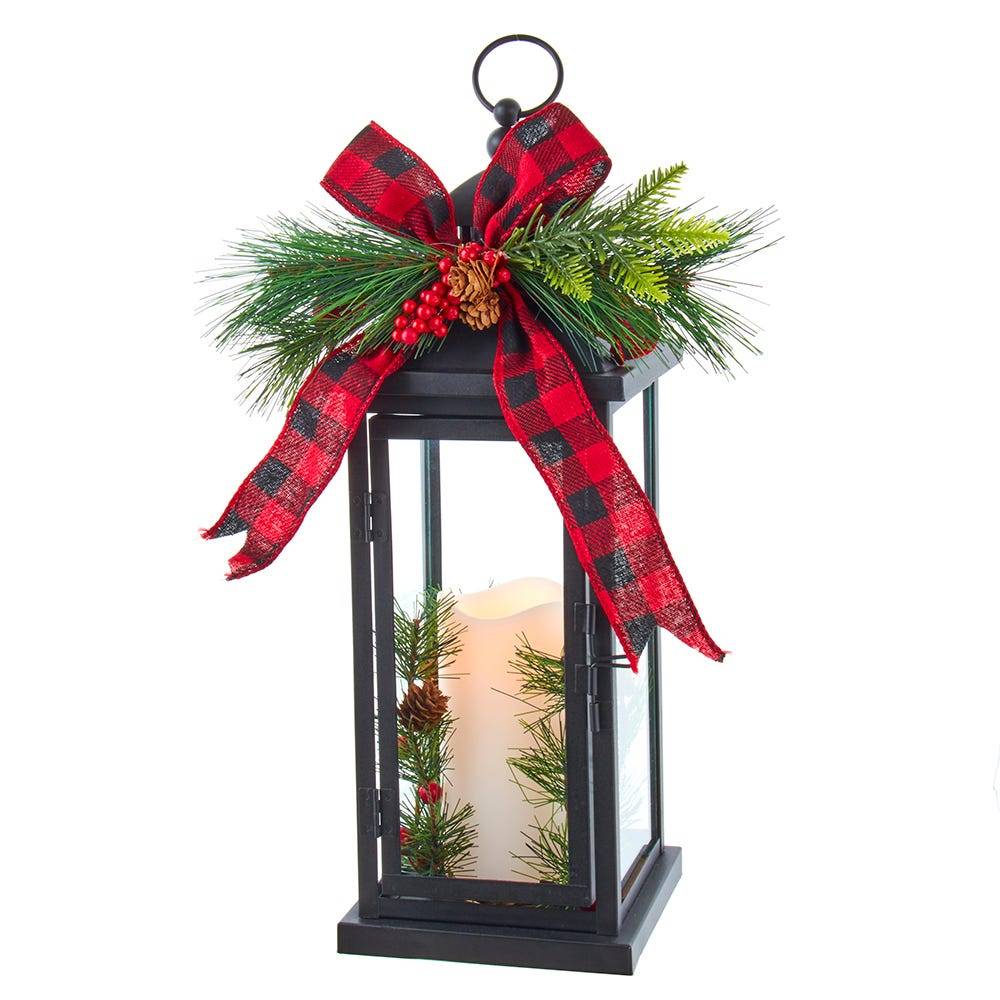 Kurt Adler 16.5-Inch Battery-Operated Decorative Lantern with Candle