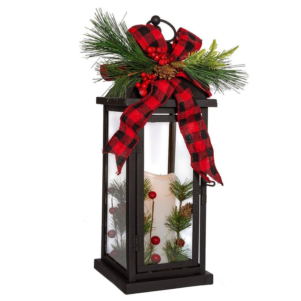 Kurt Adler 16.5-Inch Battery-Operated Decorative Lantern with Candle