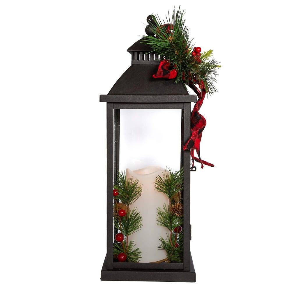 Kurt Adler 16.5-Inch Battery-Operated Decorative Lantern with Candle