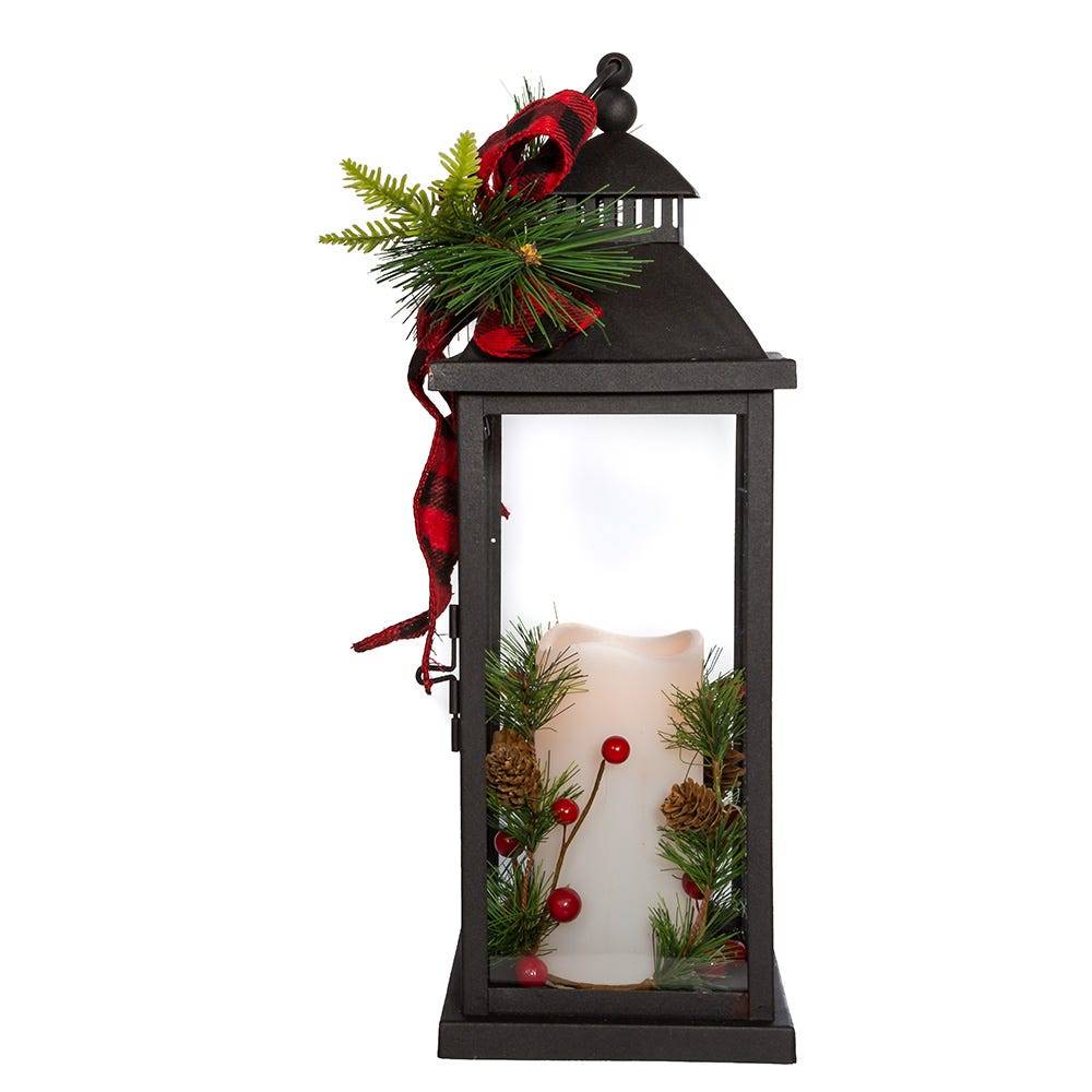 Kurt Adler 16.5-Inch Battery-Operated Decorative Lantern with Candle