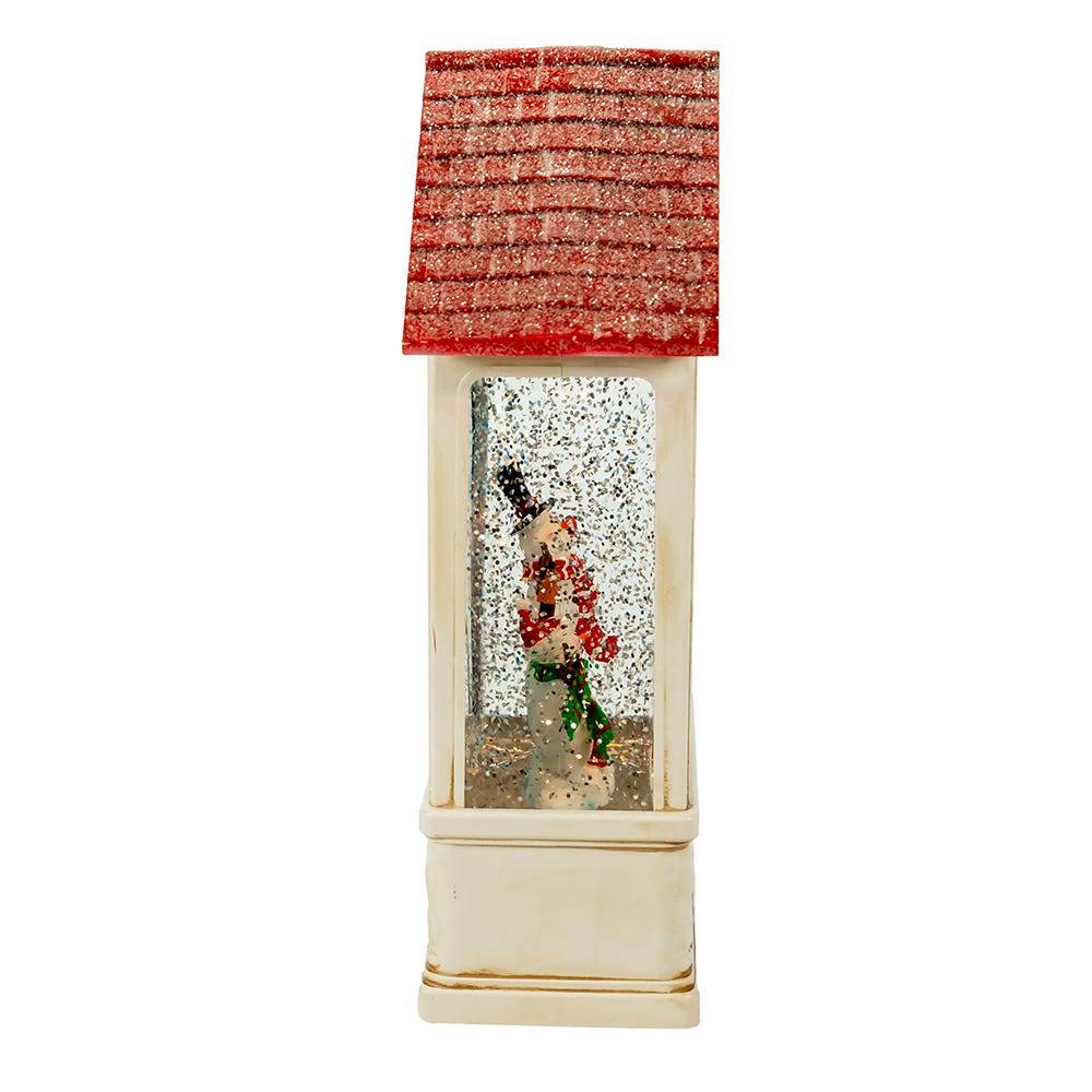 Kurt Adler 9.2-Inch Battery-Operated Lighted Snowman House Water Lantern